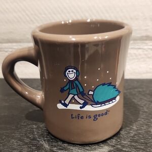 EUC Life Is Good Brown Coffee/Tea Mug